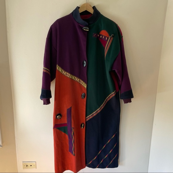 Vintage Jackets & Blazers - Vintage Marylou Ozbolt Storer Firearts Abstract Wool Jacket